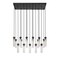 Z-Lite Beau Linear Chandelier, 17-Light, 18 In.W x 42 In.L x 12.75 In.H, Matte Black/Clear 740P-17L-MB - alternate 1